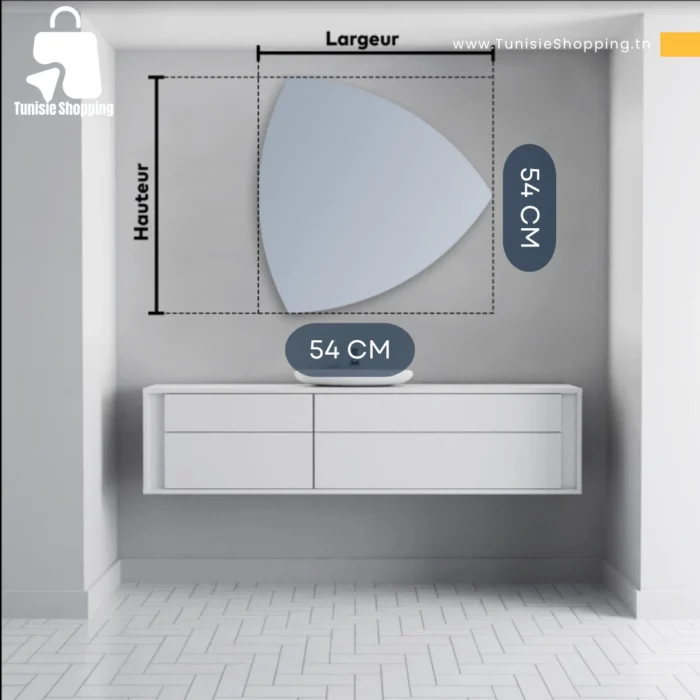 miroir triangle moderne tunisie 54 CM