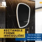 Miroir moderne rectangle horizontale forme irrégulière